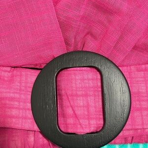 Zara Wrap BUCKLE top and shorts in fuchsia